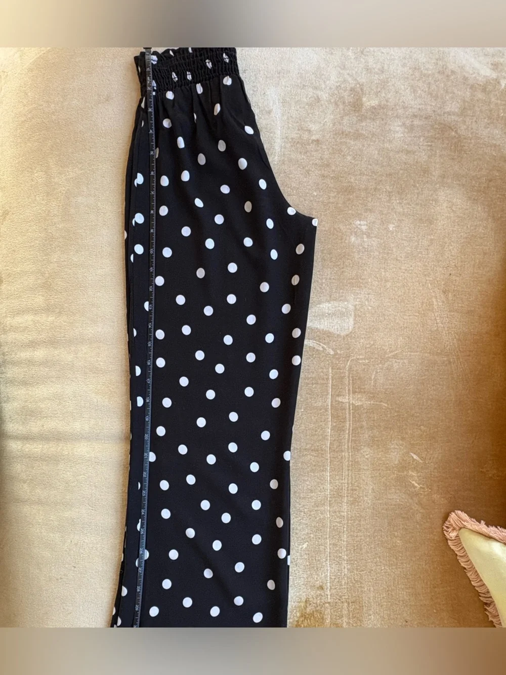 NWT - Size 8 - Justice - Black and White Polka Dot Wide-Leg Pants